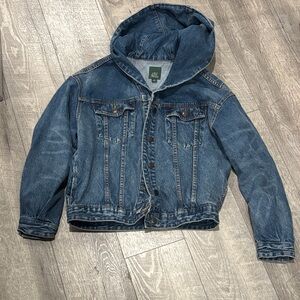 Blue Denim Hooded oversized Jacket
